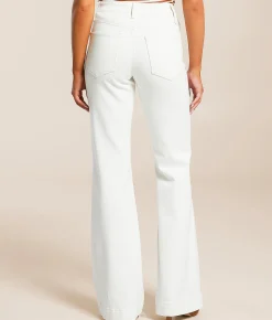 VERVET by Flying Monkey Willa High Rise Trouser Stretch Jean Ecru Discount
