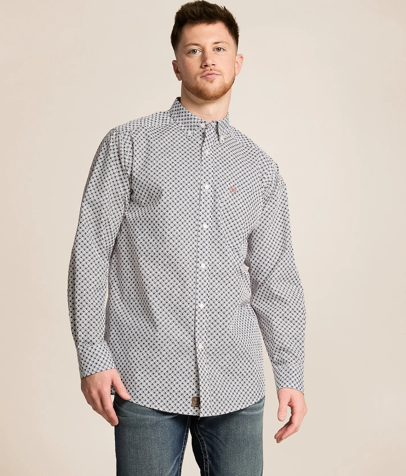 Ariat William Classic Shirt White Blue Red