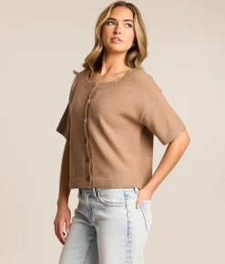 Willow & Root Willow & Root Marled Cardigan Sweater Coral Blush Best