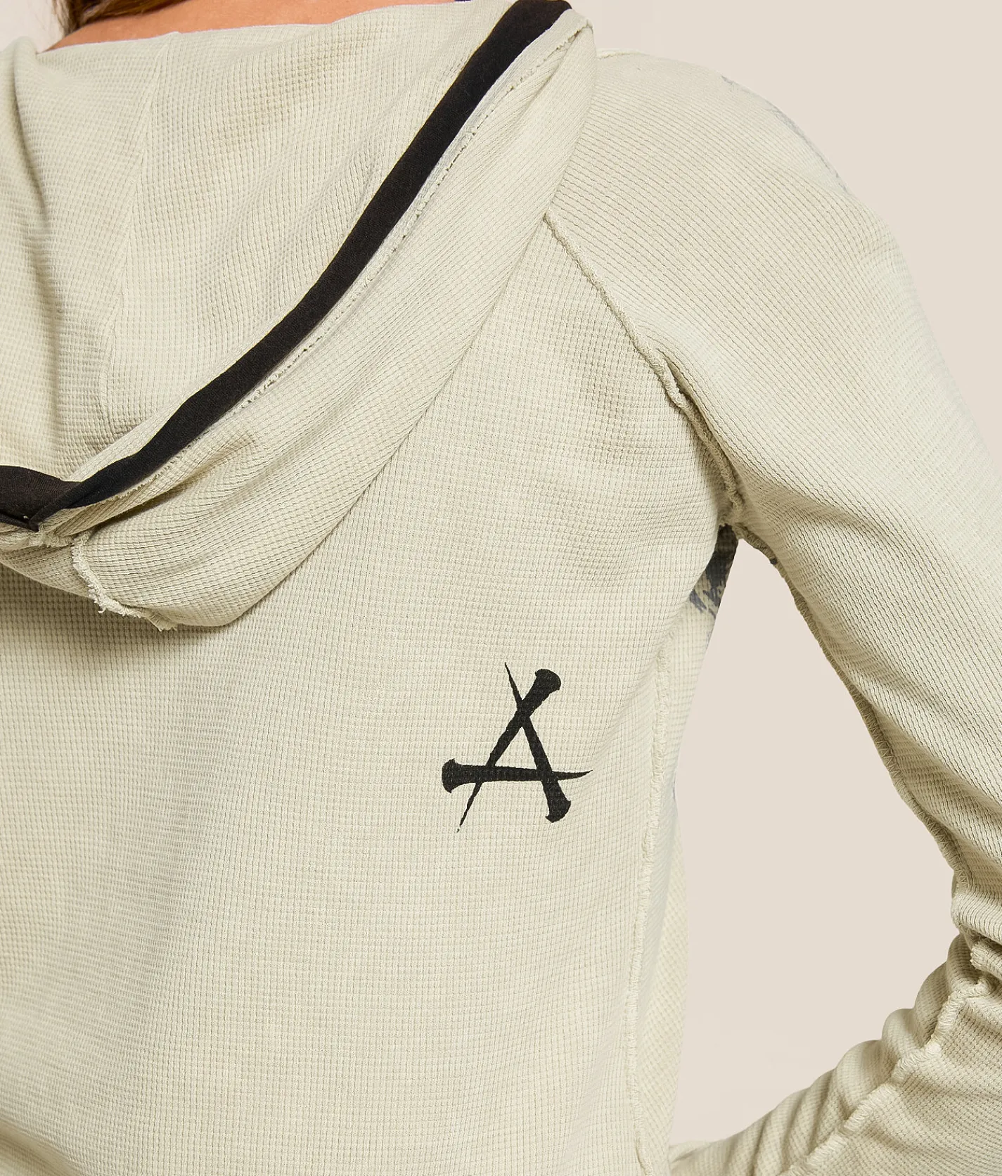 Tops | Affliction Winged Dagger Hooded Thermal Shirt Sand Lava Wash