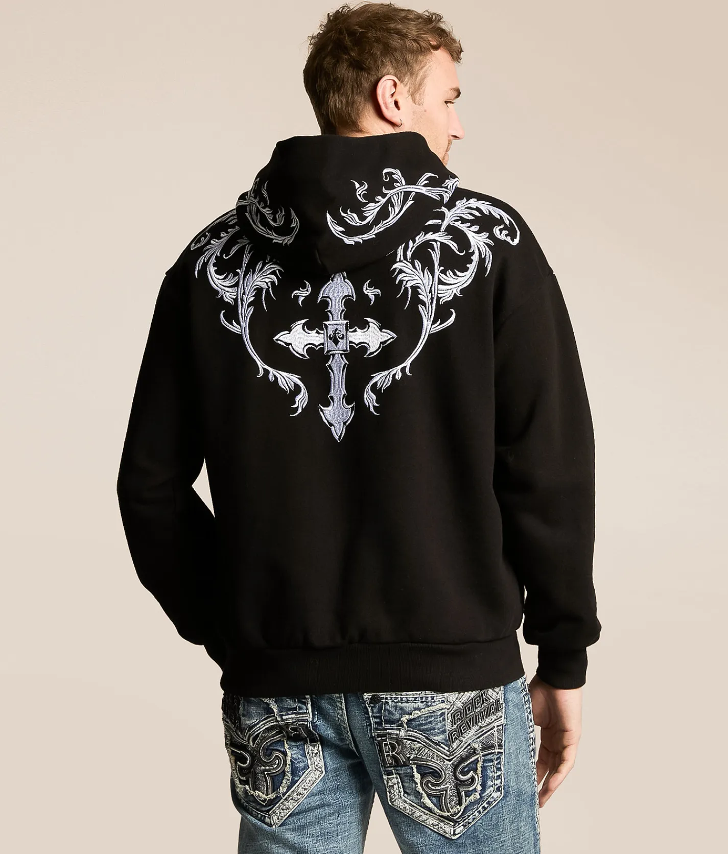 Tops | Affliction Winged Up Hooded Sweatshirt Black