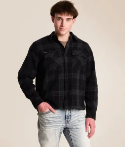 Affliction Winged Up Shirt Navy Black Clearance