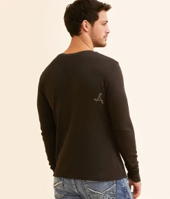 Affliction Winged Up Thermal Black New