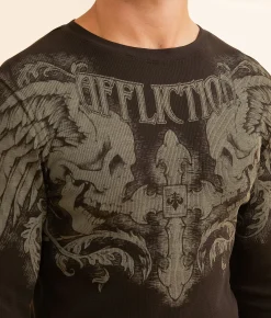 Affliction Winged Up Thermal Black New