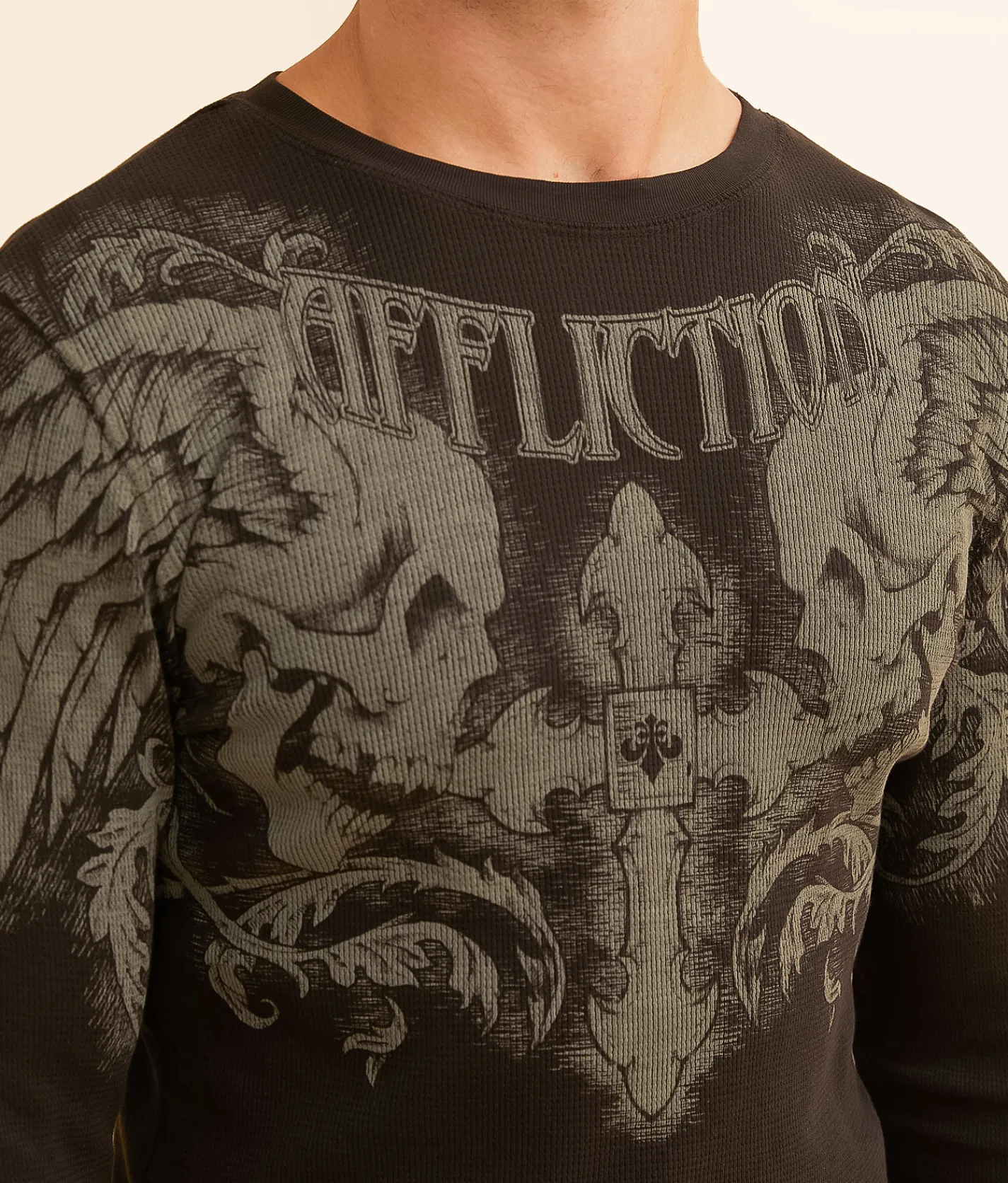Affliction Winged Up Thermal Black New
