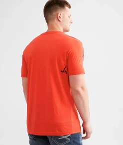 Affliction Winged Up T-Shirt Bright Red Reactive Clearance
