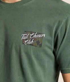 Tops|Graphic T-Shirts | Tail Chasers Club Wingman T-Shirt Laurel Wreath Pigment Dye