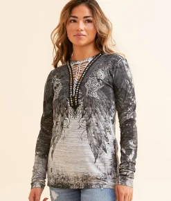 Tops | Affliction Wings Of A Pharaoh T-Shirt White Black