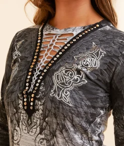 Tops | Affliction Wings Of A Pharaoh T-Shirt White Black