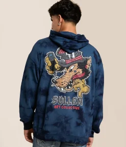 Tops | Sullen Wolf Patch Hooded Sweatshirt Navy Dk Navy Crystal Wash