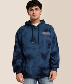 Tops | Sullen Wolf Patch Hooded Sweatshirt Navy Dk Navy Crystal Wash