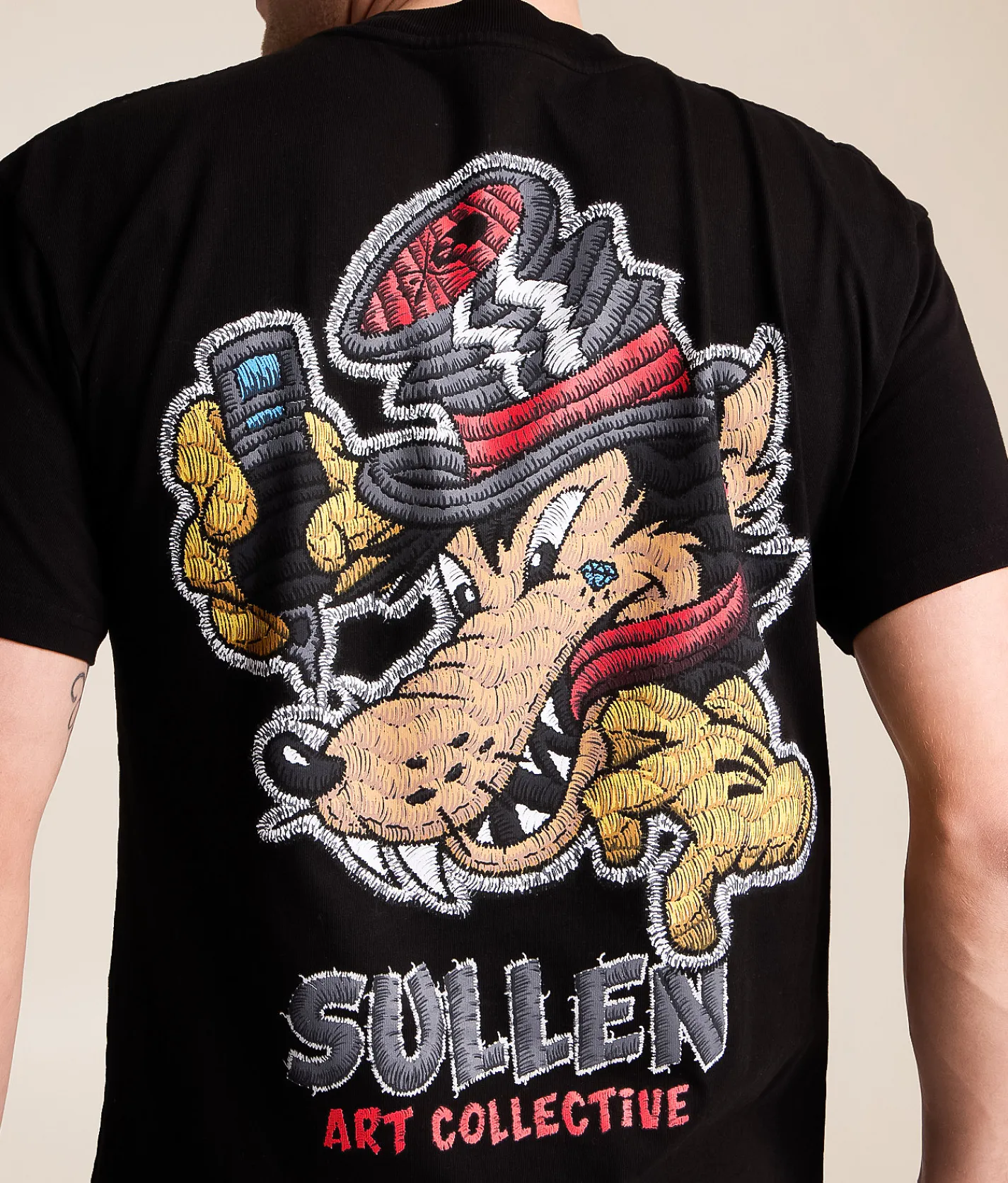 Tops|Graphic T-Shirts | Sullen Wolf Patch T-Shirt Jet Black