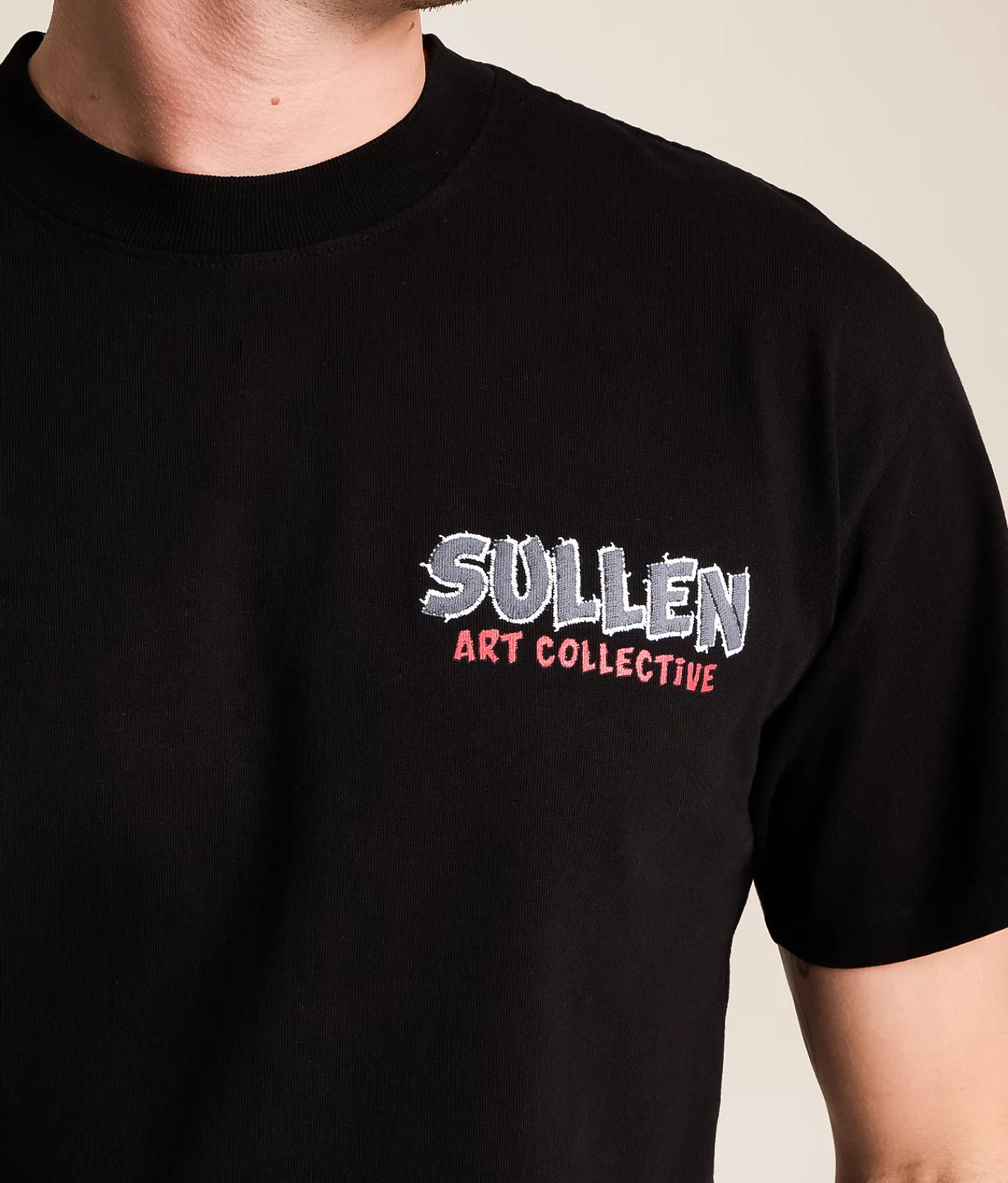 Tops|Graphic T-Shirts | Sullen Wolf Patch T-Shirt Jet Black