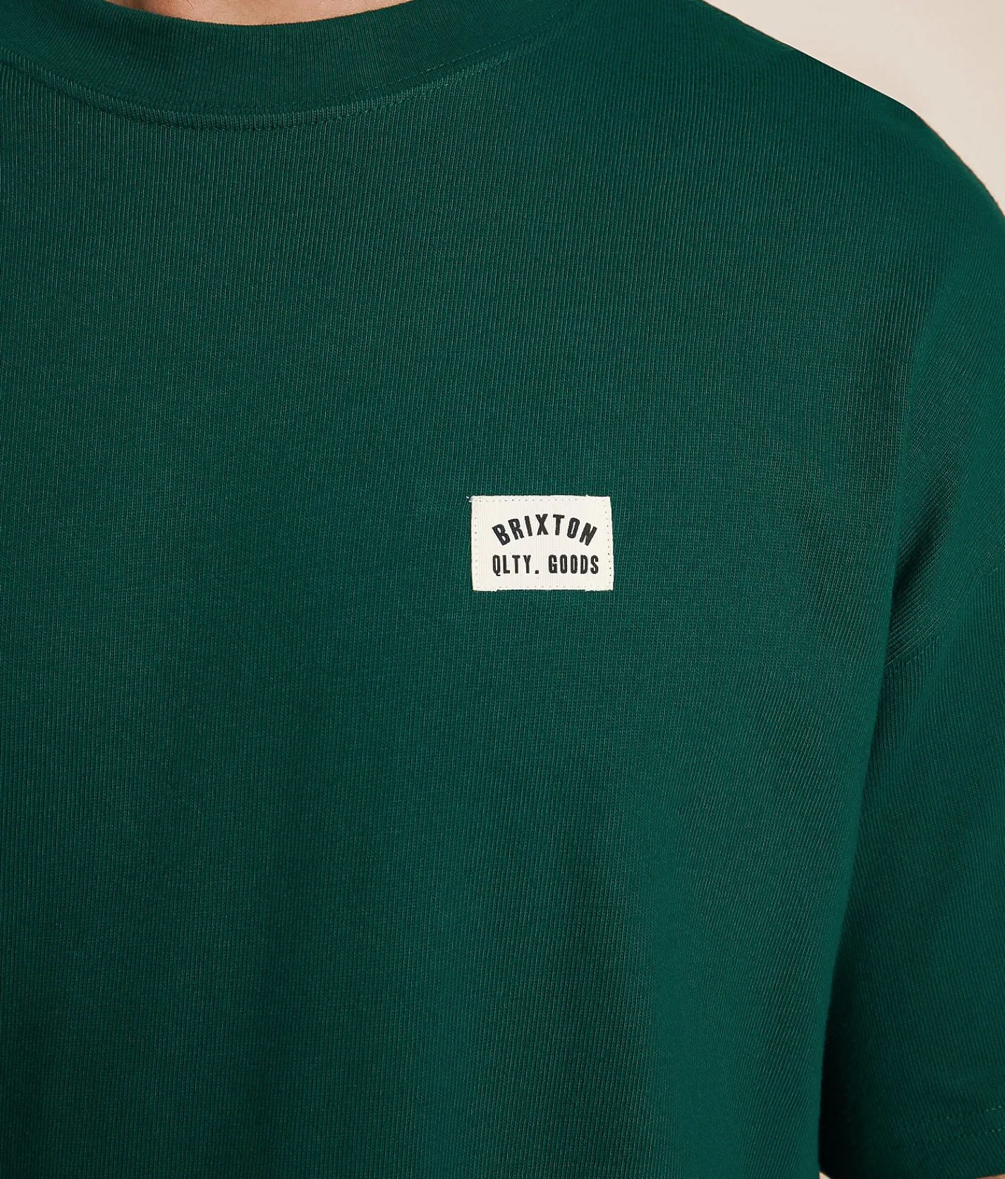 Graphic T-Shirts | Brixton Woodburn Heavy Weight T-Shirt Deep Emerald Classic Wash