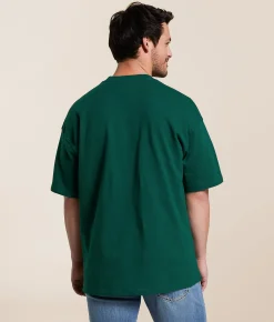 Graphic T-Shirts | Brixton Woodburn Heavy Weight T-Shirt Deep Emerald Classic Wash