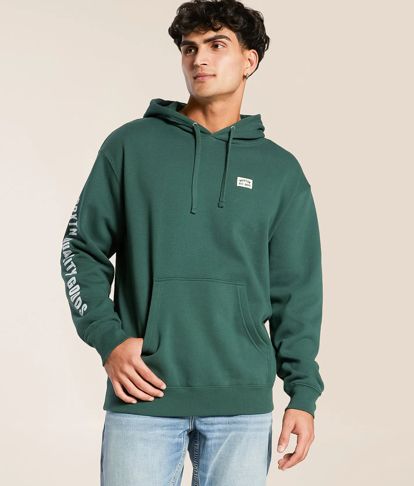 Brixton Woodburn Hooded Sweatshirt Night Sage