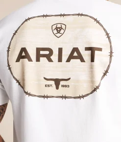 Graphic T-Shirts | Ariat Wooden Barb Seal T-Shirt White