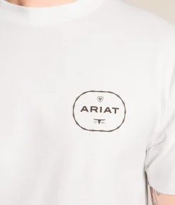 Graphic T-Shirts | Ariat Wooden Barb Seal T-Shirt White