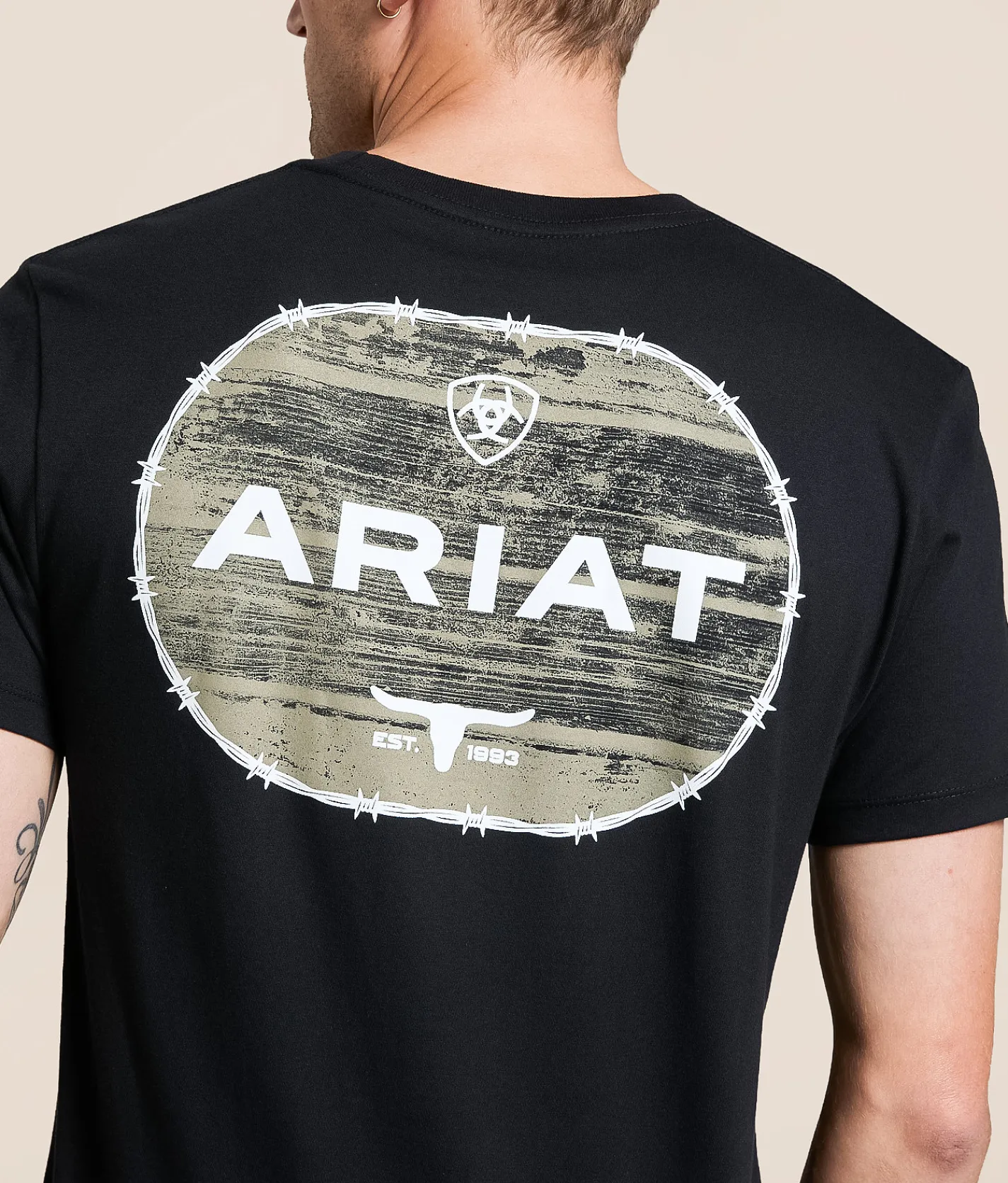 Ariat Wooden Barb Seal T-Shirt Black Clearance