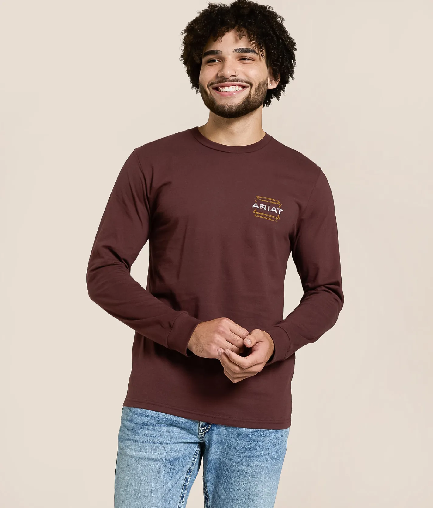 Tops|Graphic T-Shirts | Ariat Wooden Horizon Lock T-Shirt Puce