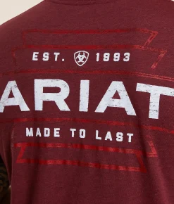 Ariat Wooden Horizon Lock T-Shirt Crimson Black Heather Clearance