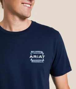 Ariat Wooden Horizon Lock T-Shirt New Navy New