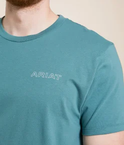 Ariat Wooden Ridge Badge T-Shirt Silver Pine Clearance