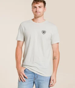 Ariat Woodgrain Shell T-Shirt Silver Birch Clearance