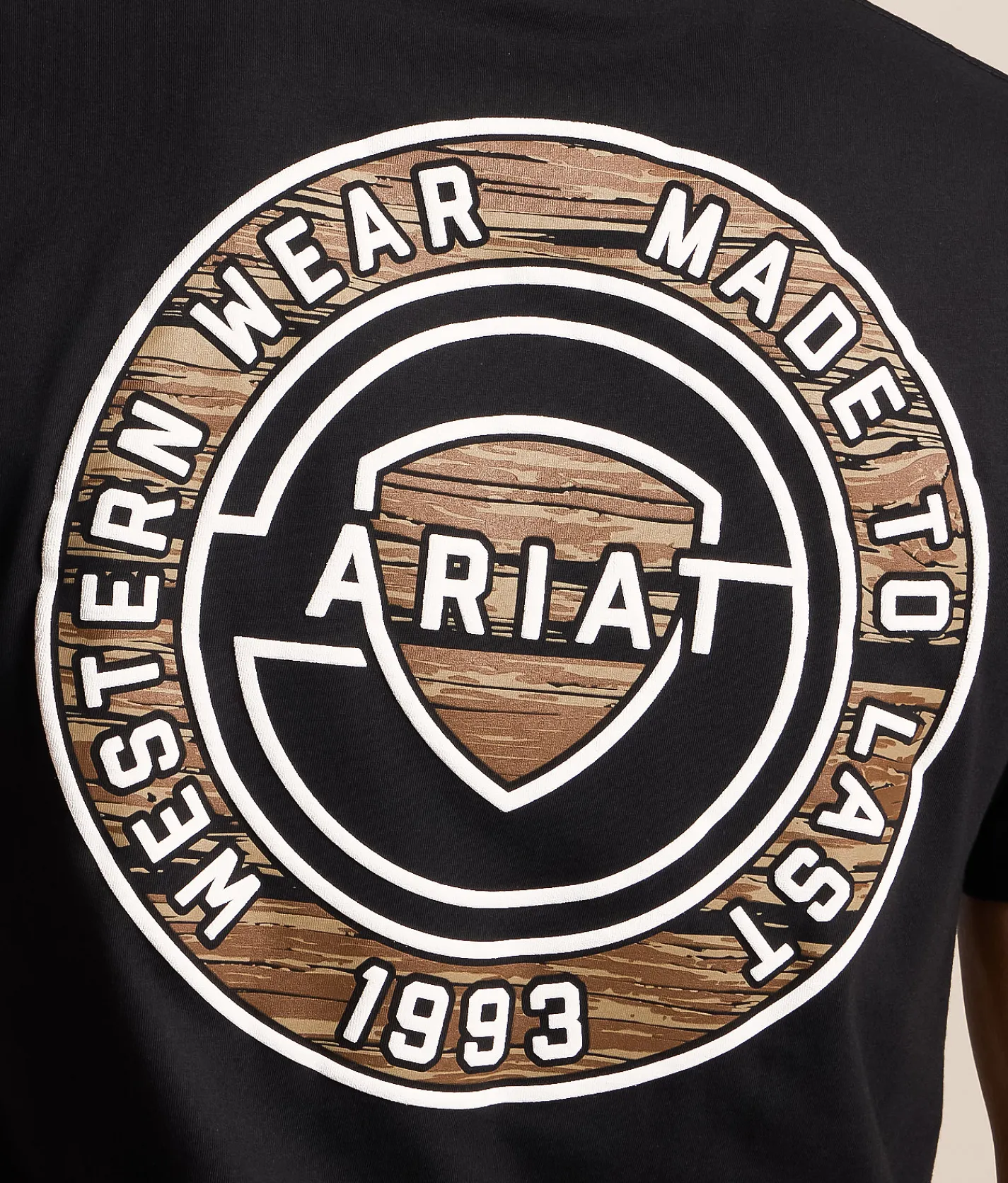Tops|Graphic T-Shirts | Ariat Woodgrain Shell T-Shirt Black
