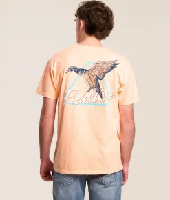Tops|Graphic T-Shirts | Fieldstone Woodie Flight T-Shirt Neon Cantaloupe
