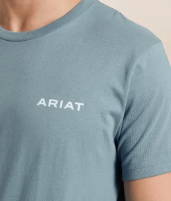 Graphic T-Shirts | Ariat Woodland Lock T-Shirt Light Denim