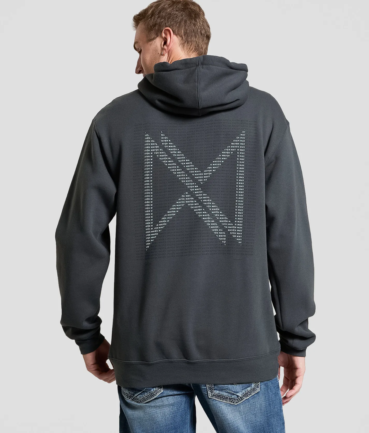 Tops | Maven Co-op Word Block Hooded Sweatshirt Collegiate Blue