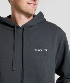 Tops | Maven Co-op Word Block Hooded Sweatshirt Collegiate Blue