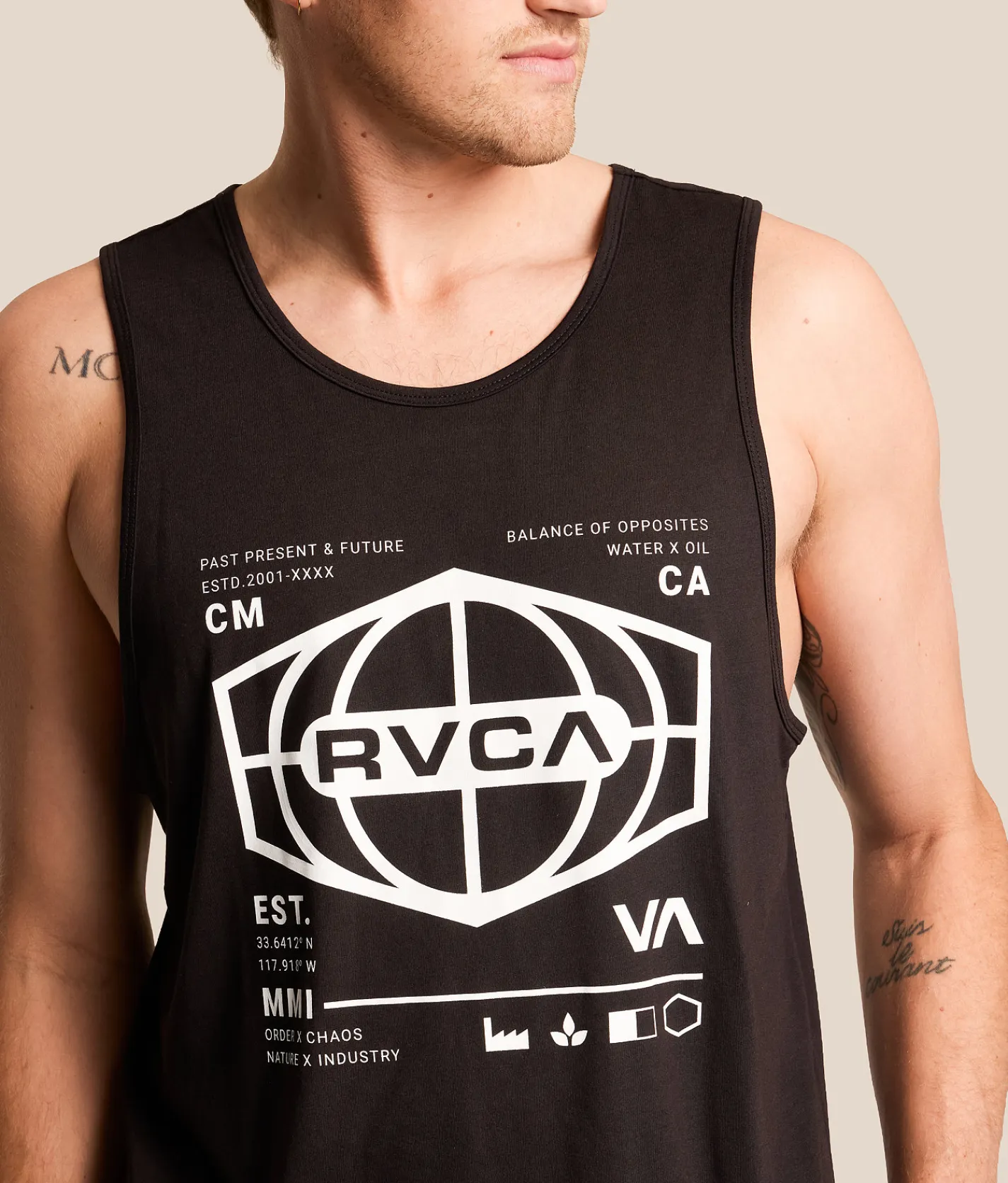 RVCA World Hex Sport Tank Top Black Discount