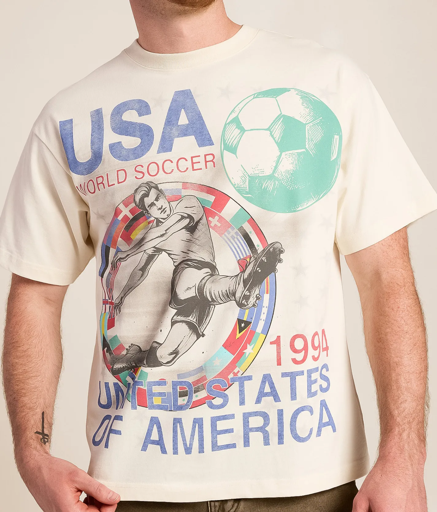 ID Supply Co. World Soccer T-Shirt Cream Online