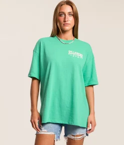 Tops | Billabong World Tour Oversized T-Shirt Green Tropics