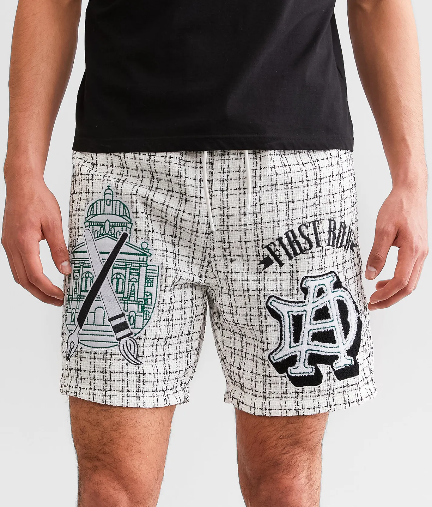 First Row® Woven Twill Short White Discount
