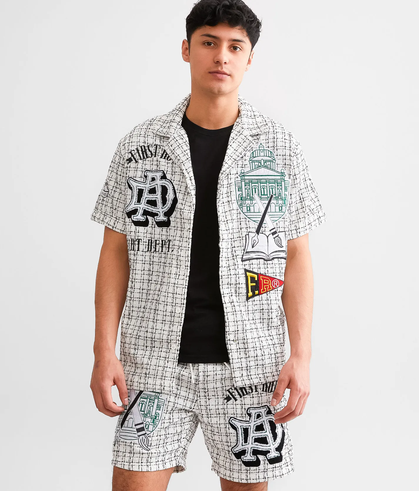 First Row® Woven Twill Short White Discount
