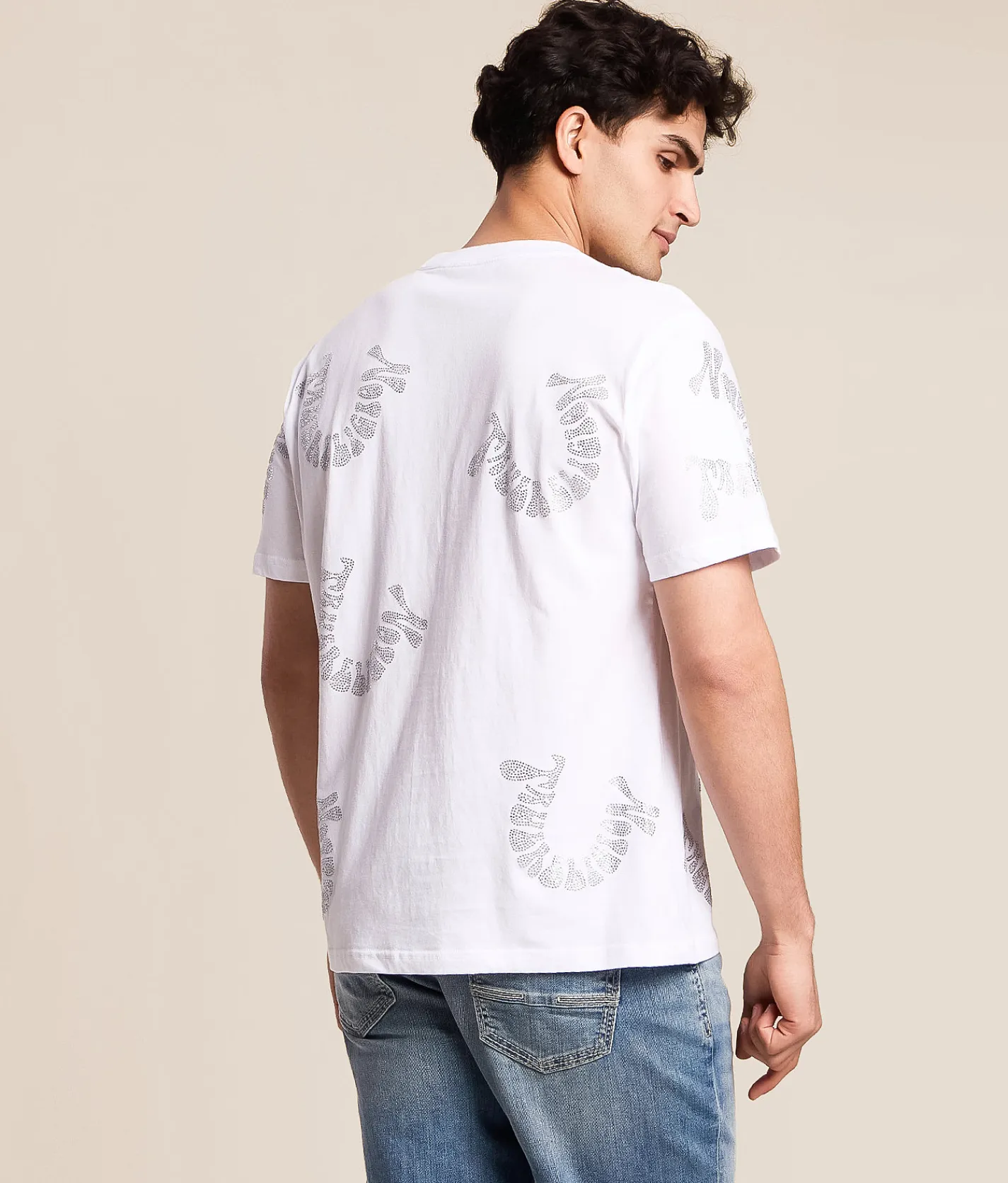 True Religion Wrapped Crystal T-Shirt Optic White Sale