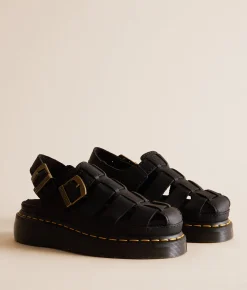 Shoes | Dr. Martens Wrenlie Grizzly Leather Sandal Black