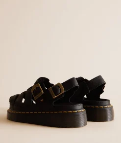 Shoes | Dr. Martens Wrenlie Grizzly Leather Sandal Black