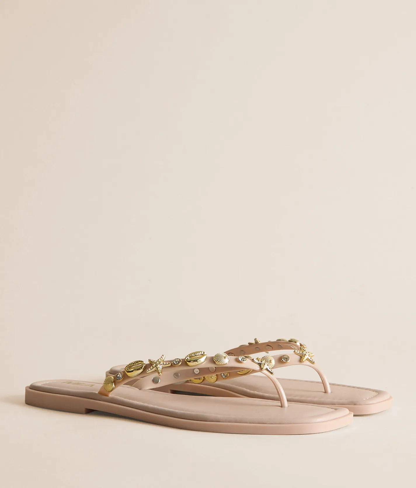 Shoes | Mia Wyniie Beach Charm Flip Flop Nude