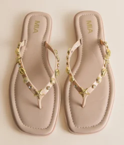 Shoes | Mia Wyniie Beach Charm Flip Flop Nude