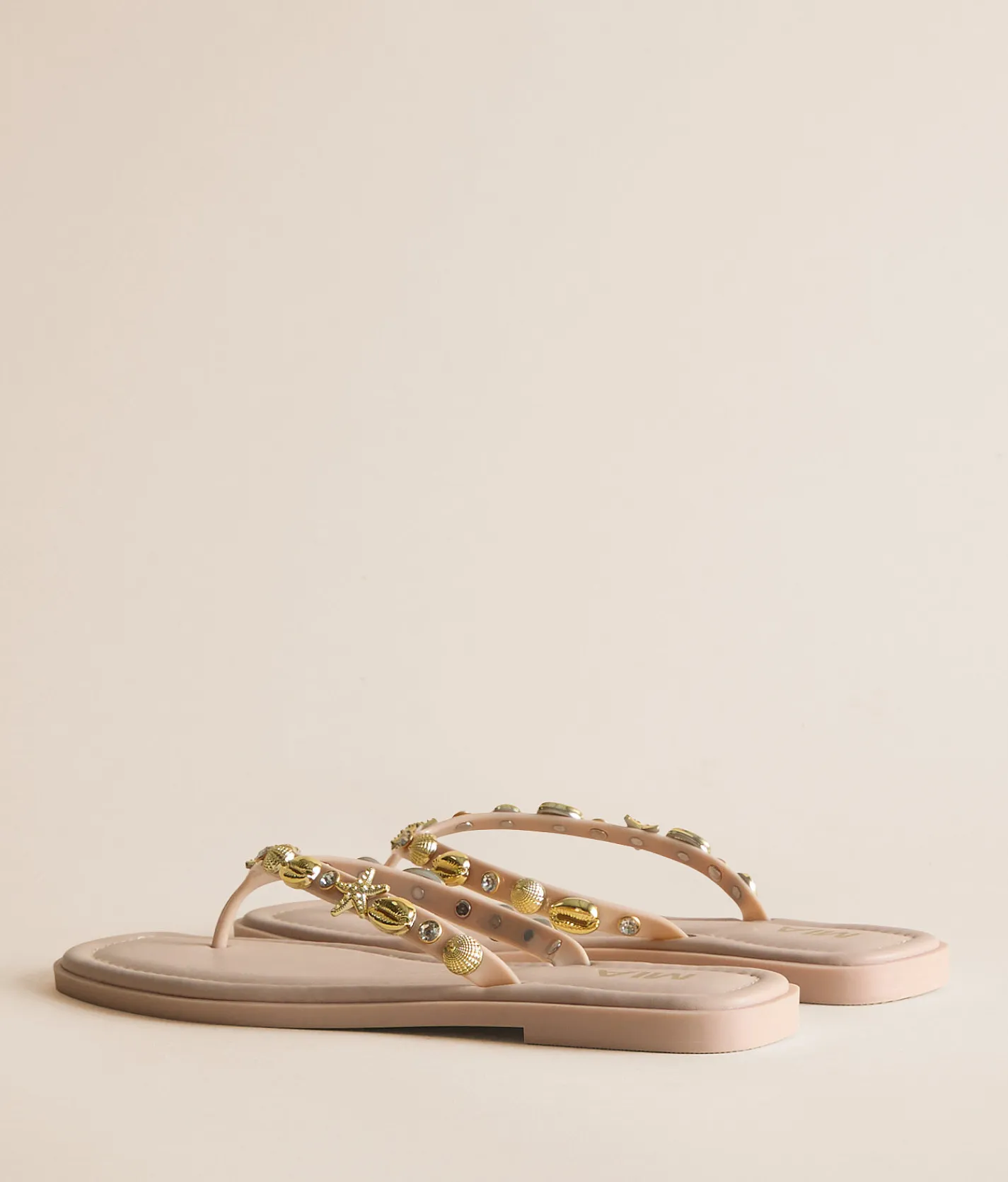 Shoes | Mia Wyniie Beach Charm Flip Flop Nude