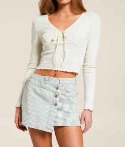Free People Wynne Railroad Striped Skirt Indigo Railroad Outlet