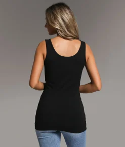 Tops | BKE core X-Long Scoop Neck Tank Top White