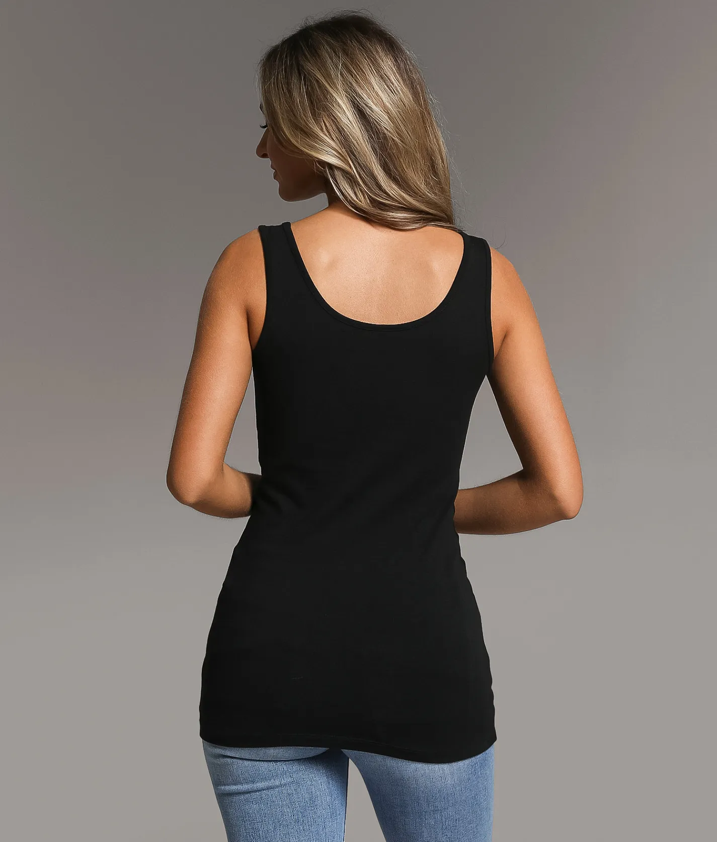 Tops | BKE core X-Long Scoop Neck Tank Top White