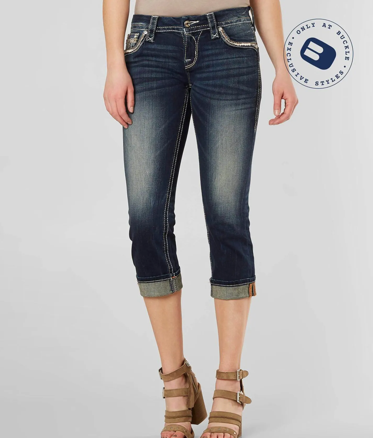 Jeans|Bottoms | Rock Revival Yara Cuffed Stretch Capri Jean Yara C400