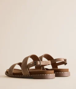 Very G Yara Embroidered Sandal Brown Discount