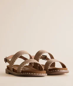 Very G Yara Embroidered Sandal Brown Discount